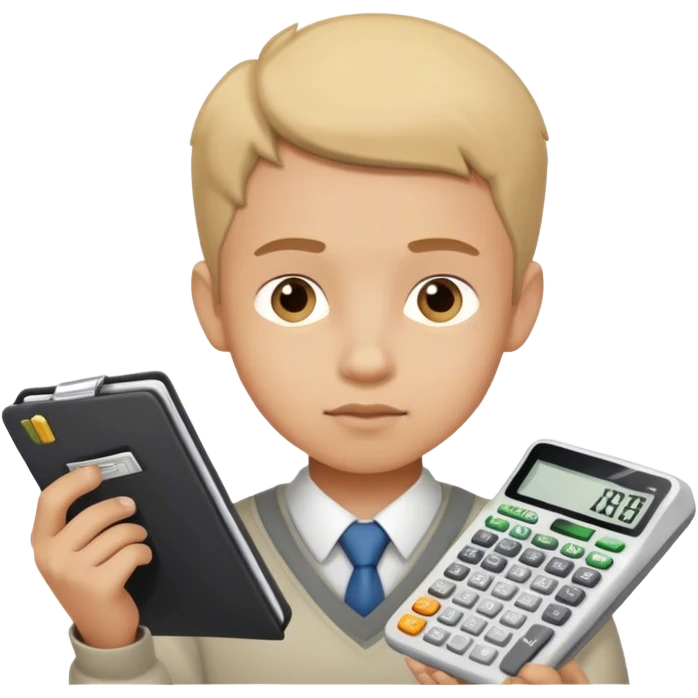Boy doing finances emoji