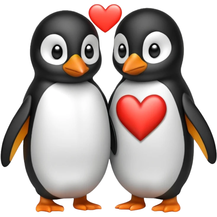Penguin passing their heart  emoji