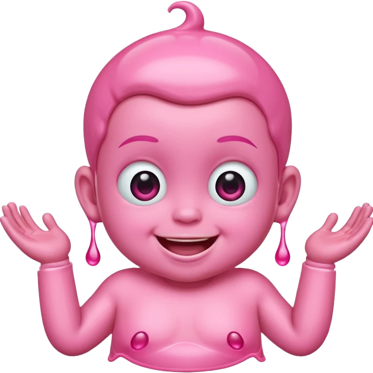 Smiling freaky baby oil pink emoji