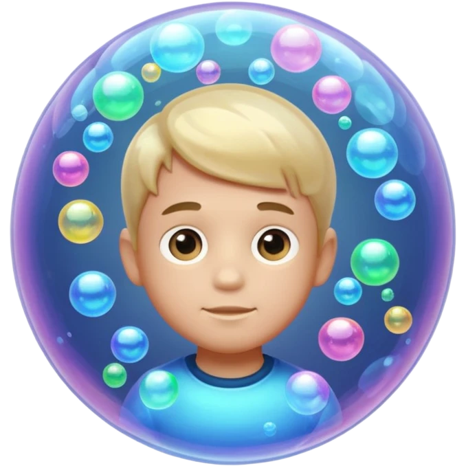 Boy made out of bubble emoji