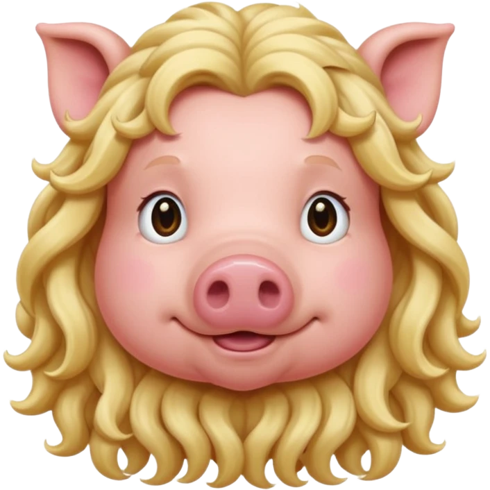 long blonde haired pig emoji