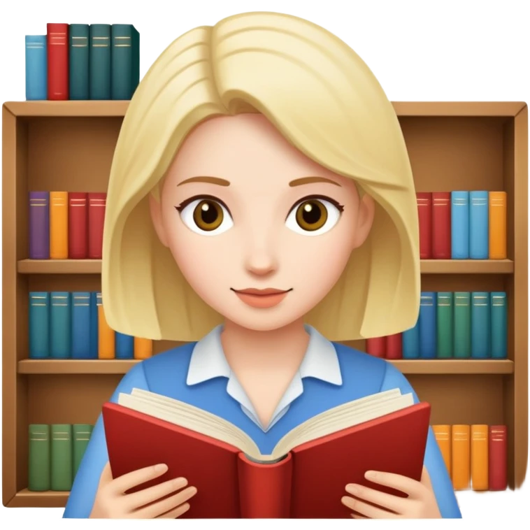 A woman doing a book reading activity  emoji