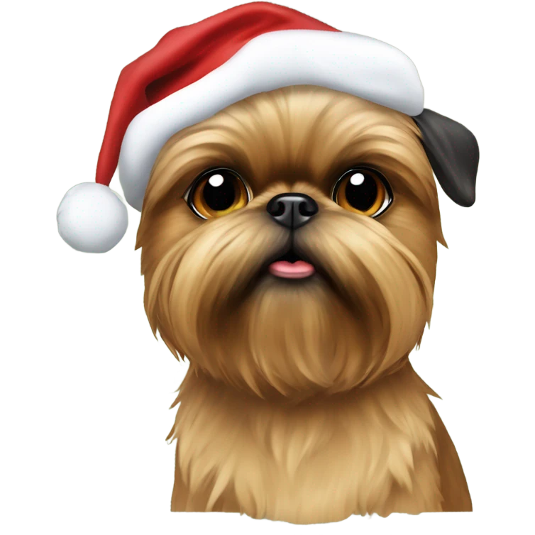 brussels Griffon Christmas hat  emoji