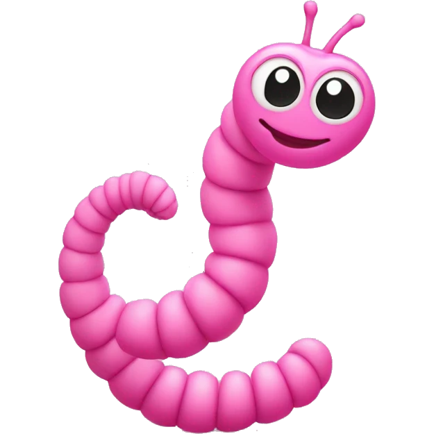 pink worm with pink hearts emoji
