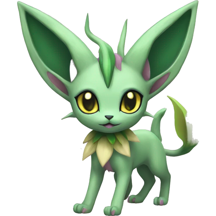 Espeon-Leafeon full body emoji