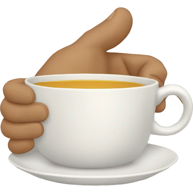 hand holding teacup by handle emoji