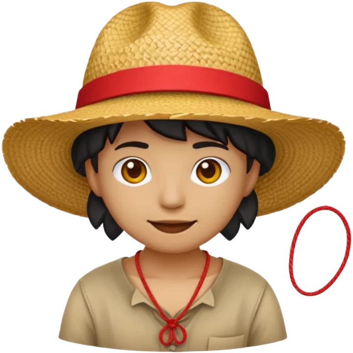 Fait moi cette emoji 🏴‍☠️ parfait maintenant rajoute un chapeau de paille avec un fil rouge c'est tout  emoji