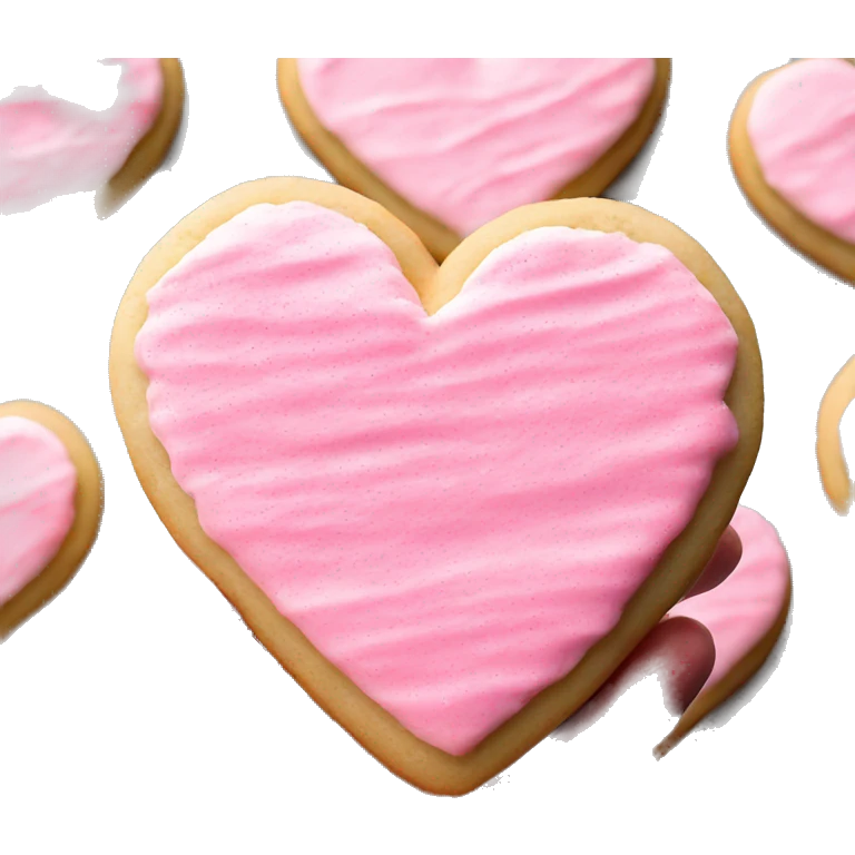 Heart shaped Sugar Cookie with pink frosting  emoji