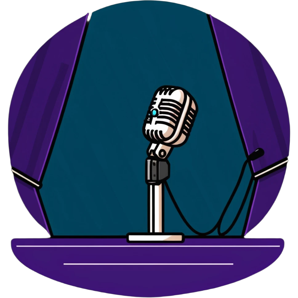 Microphone on stage with spotlights emoji