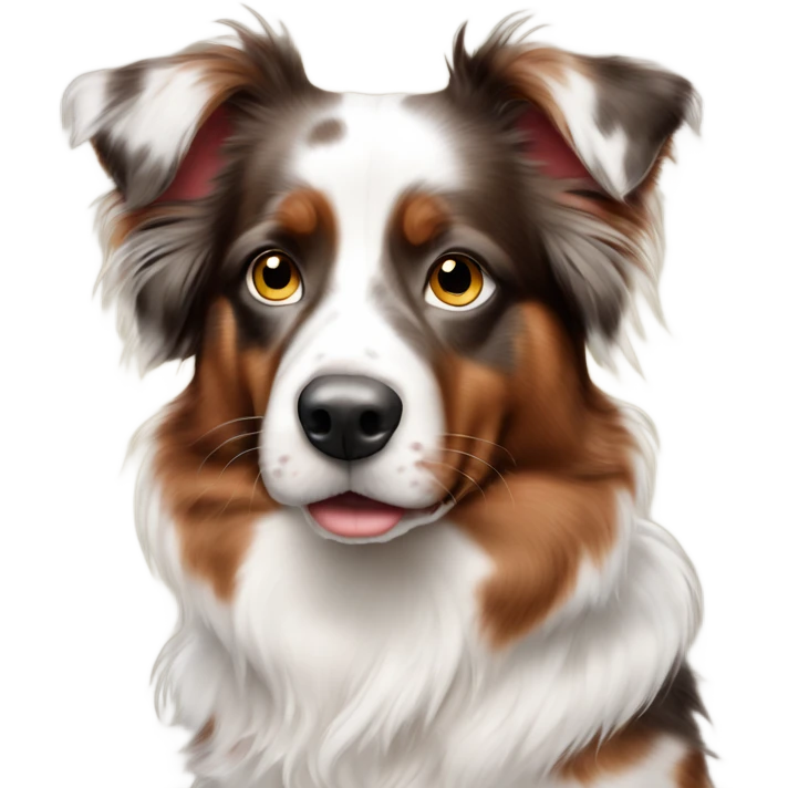 Red Merle Aussie with blue eyes emoji