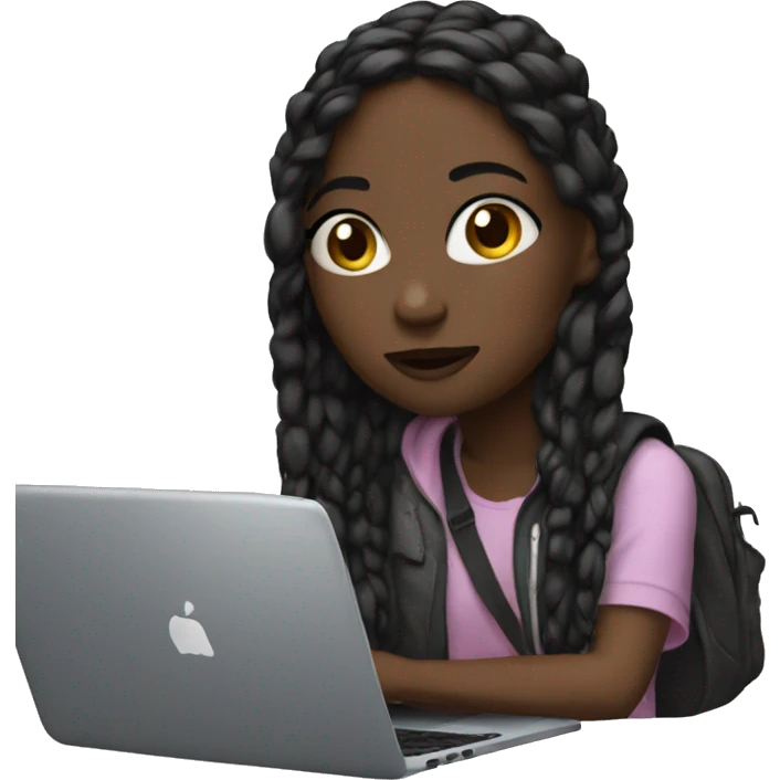 Aesthetic girl with laptop emoji
