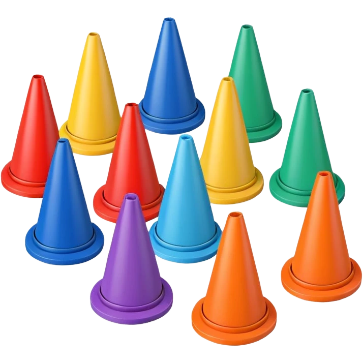colorful Cone markers
 emoji