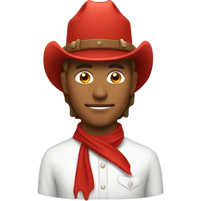 Emoji red colored with a cowboy hat iphone stylee emoji