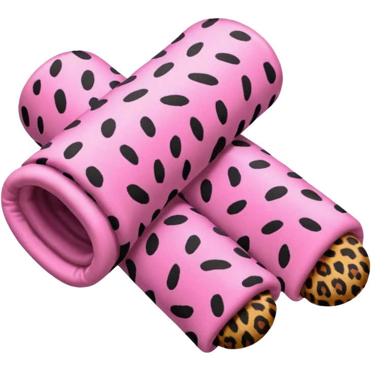 Pink leopard muffler emoji