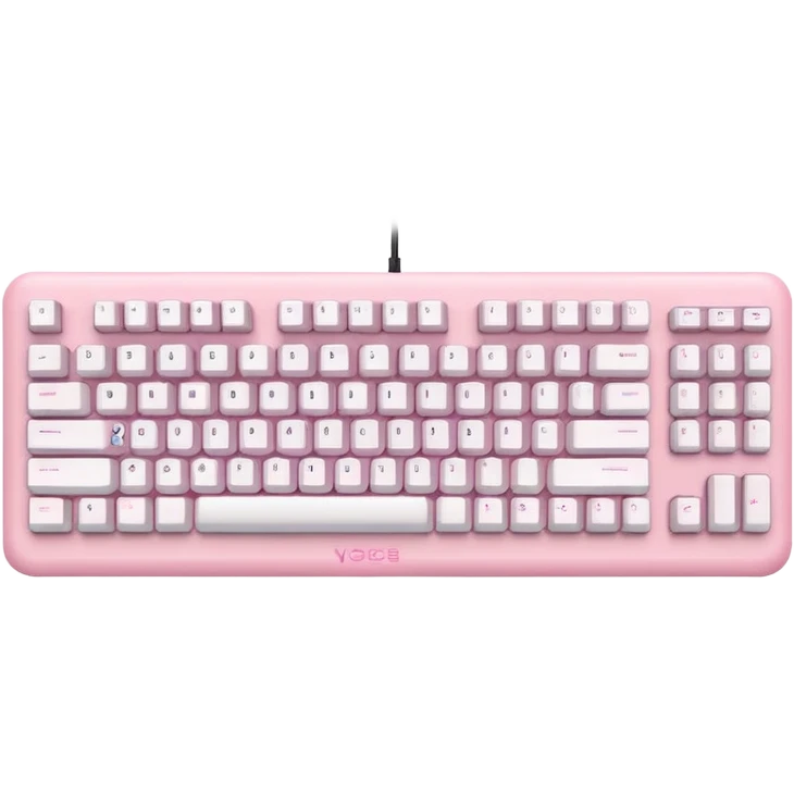 Pastel pink and white gaming computer keyboard emoji