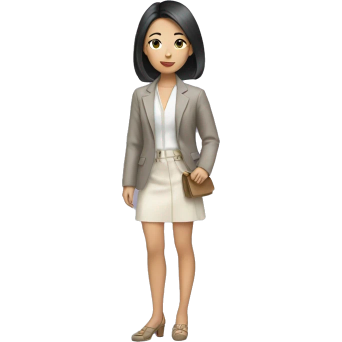 Asian girl wearing expensive clothes  emoji