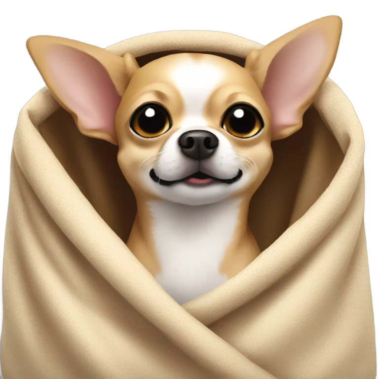 chihuahua in the blanket emoji