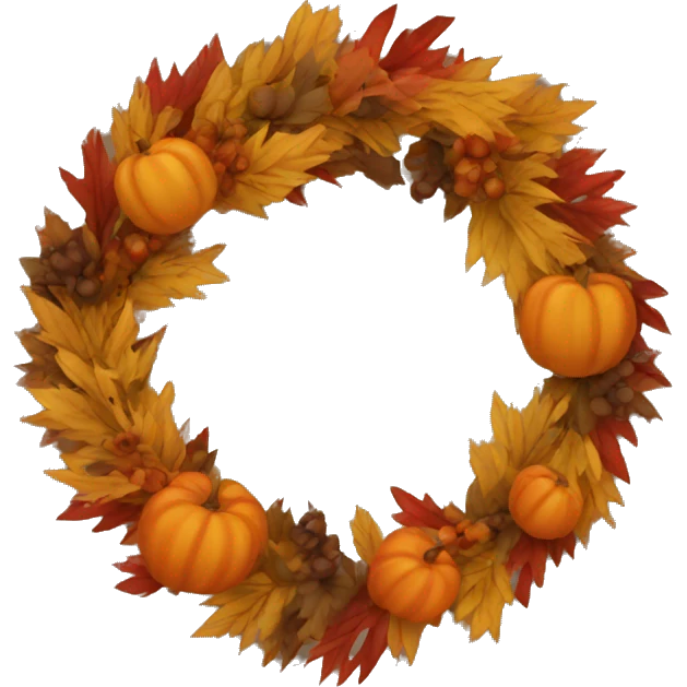 A fall wreath emoji