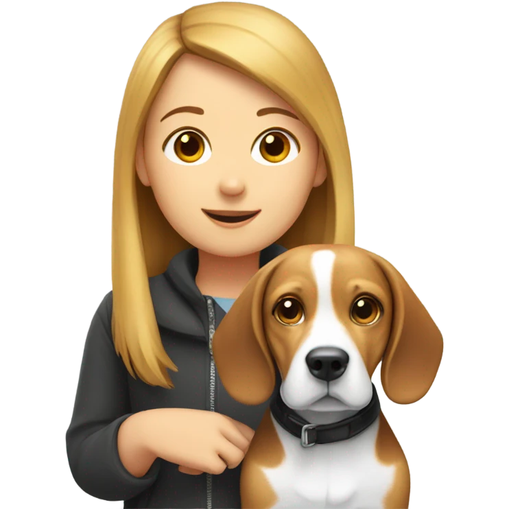 Beagle and girl emoji