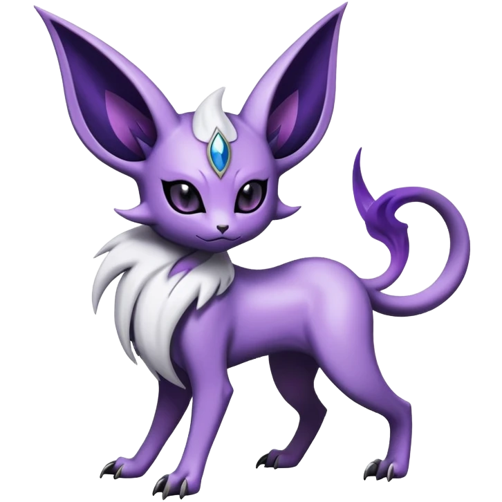 Shiny Exotic Badass Mystical Mysterious Gothic Espeon-Absol-Pokémon-Fakémon-hybrid-creature (full body) emoji