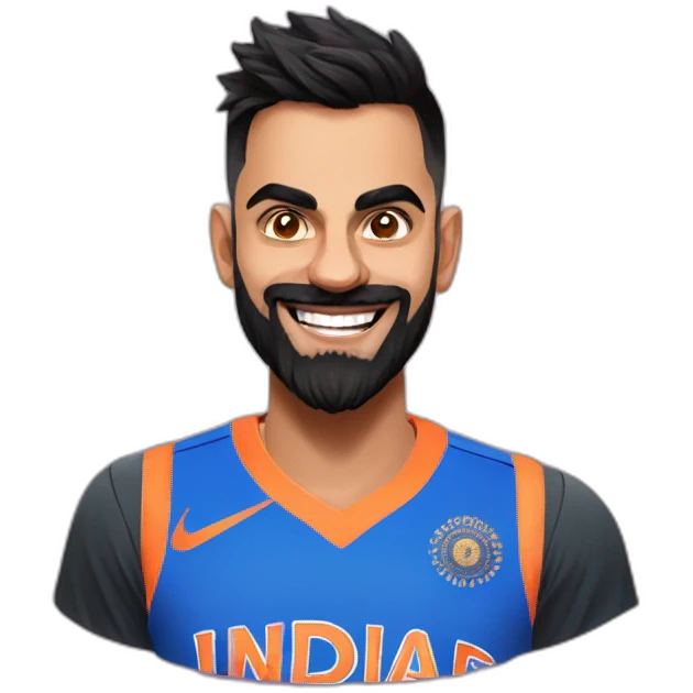 Make an emoji of Virat Kohli Smiling emoji