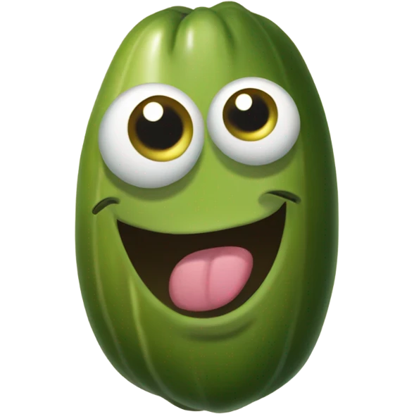 Pickle with a face emoji