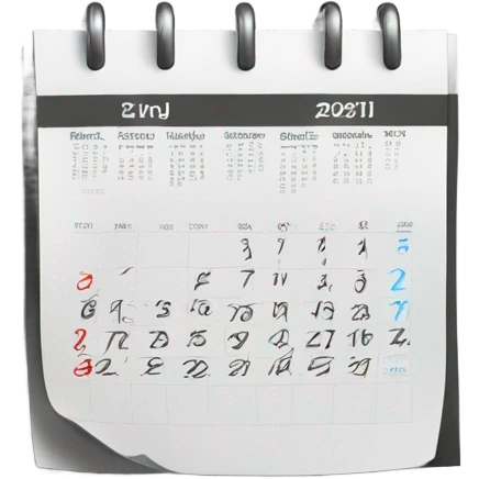 white calendar with number 3 in it emoji