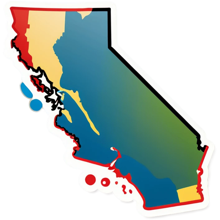 A map of the United States. The letter c around the west coast emoji