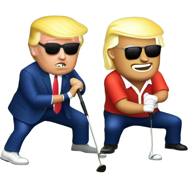 Trump and Biden golfing emoji