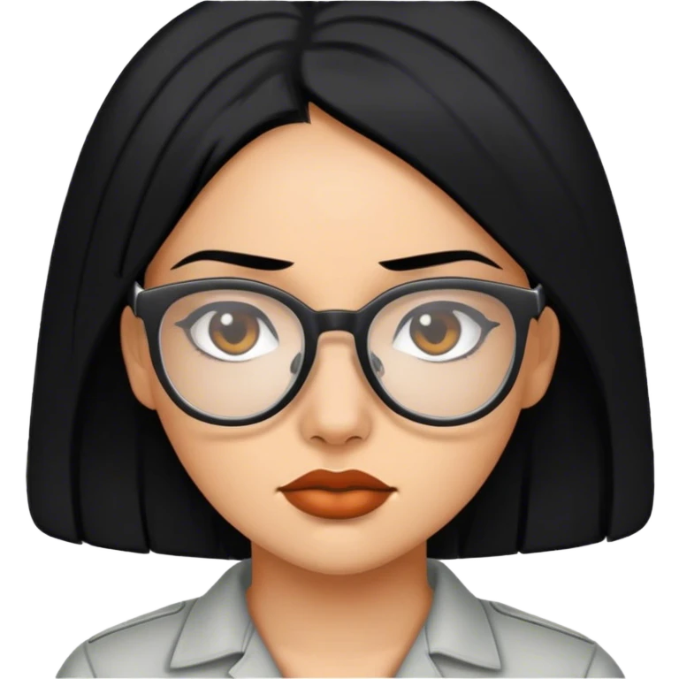 hot female inmate black hair and glasses emoji