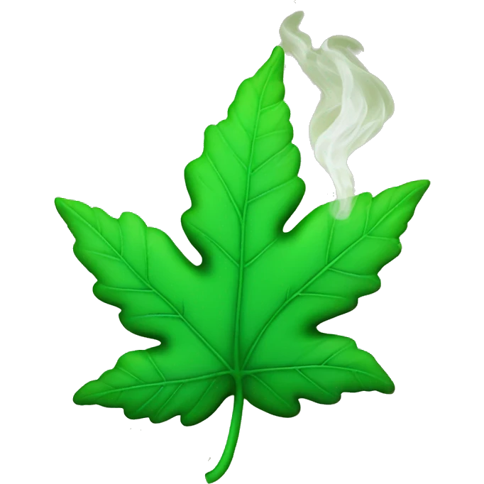 Green leaf melting with smoke emoji