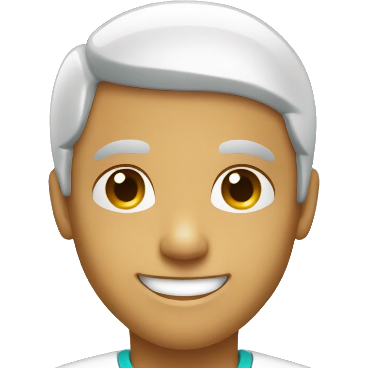 Surgeon face smiling lightly tanned, young emoji