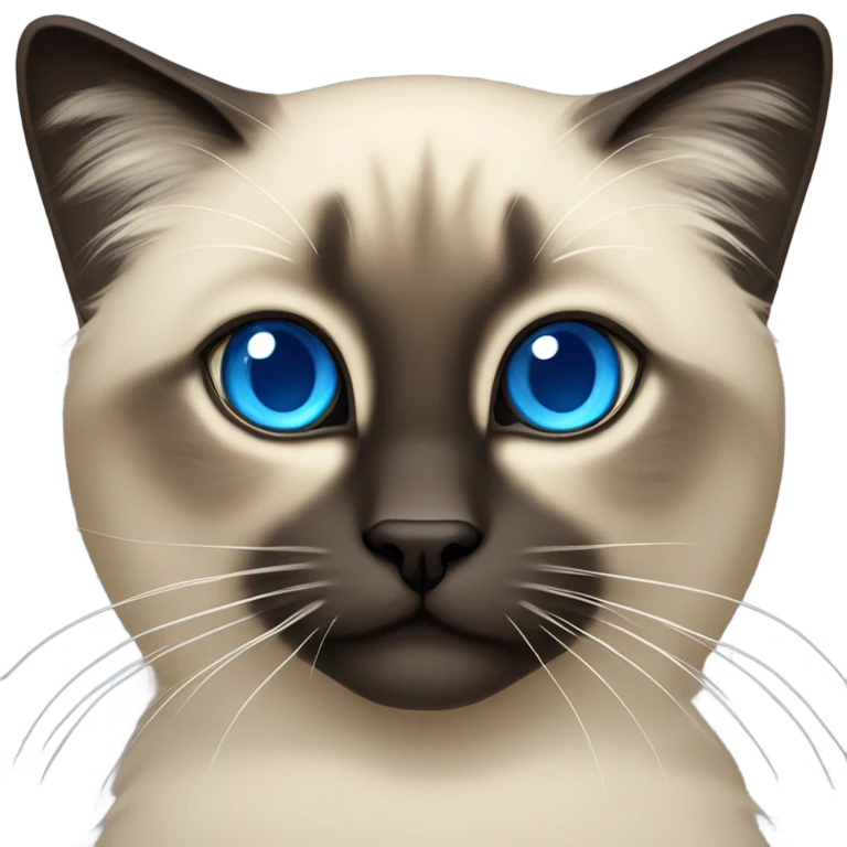 hairy siamese Long hair blue eyes emoji