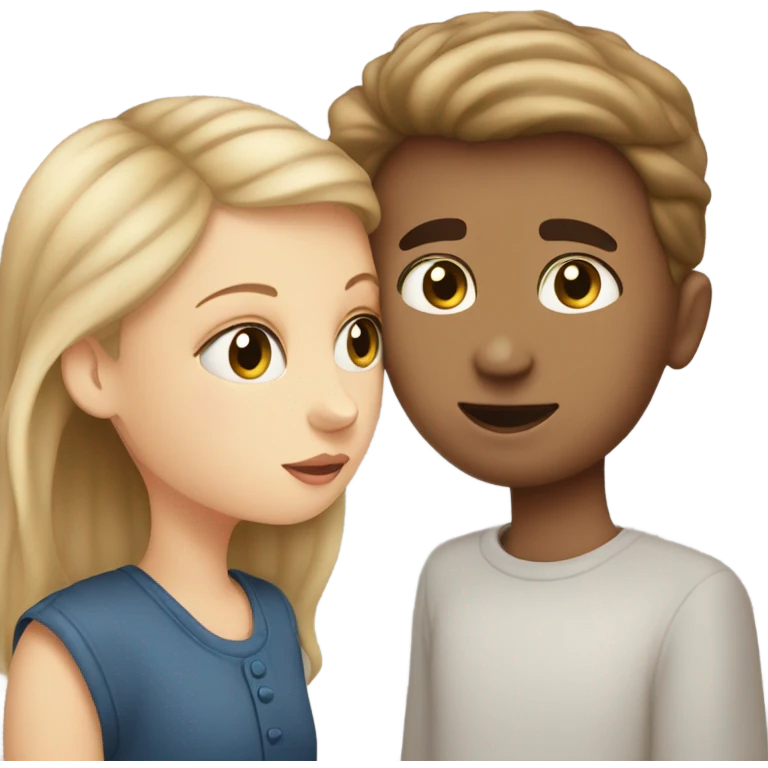 white girl with hazel eyes kissing a guy  emoji