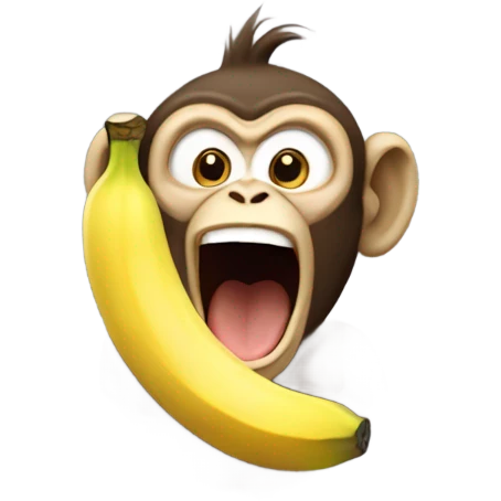 Monkey with a banana screaming emoji