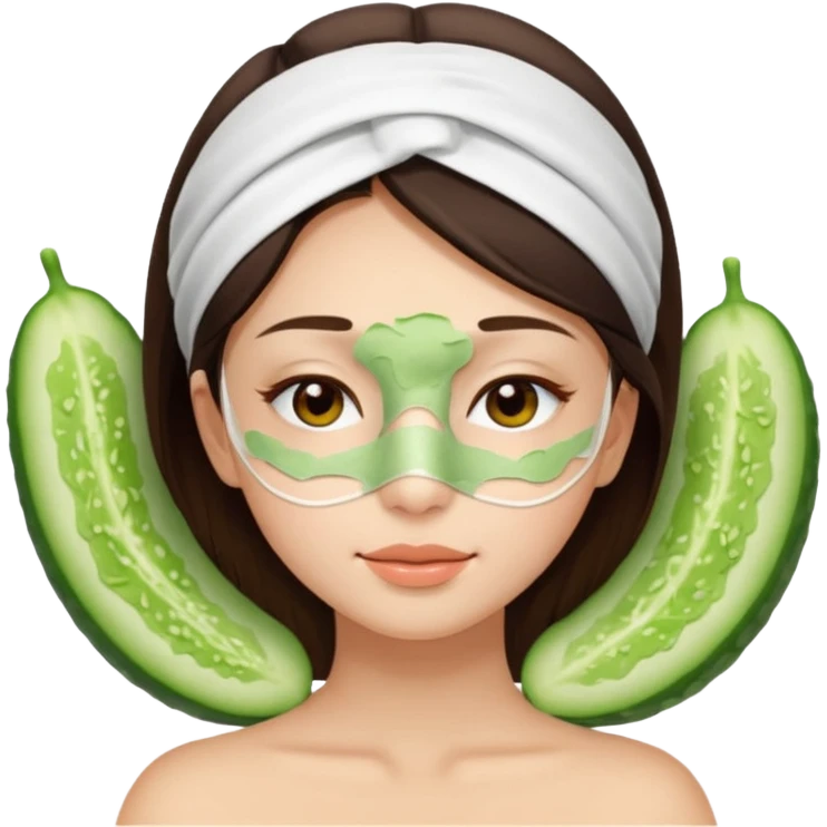 girl brunette getting a deep facial cleansing eyes closed emoji