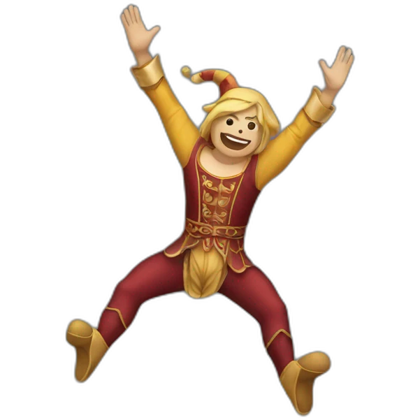 medieval circus acrobat doing a backflip emoji