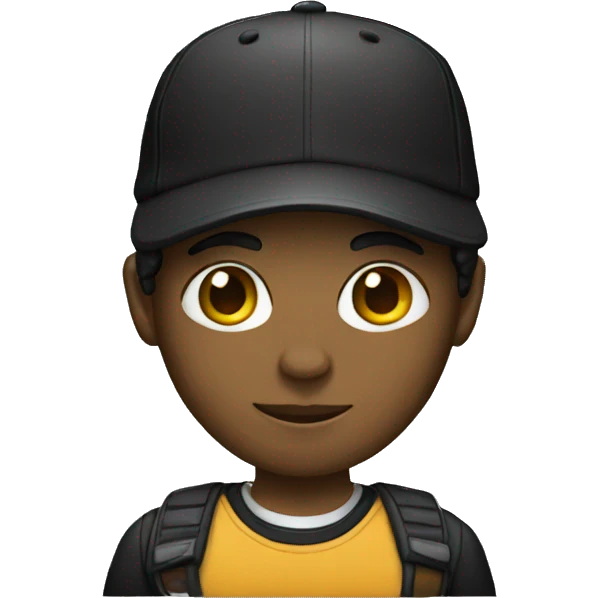 Dark and dressed teenager cap emoji