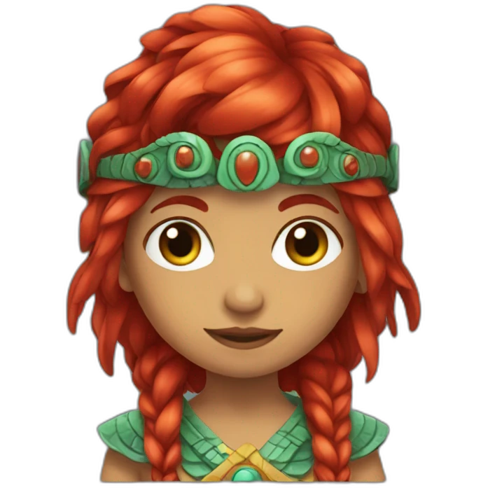 quetzalcuoatl red head girl emoji