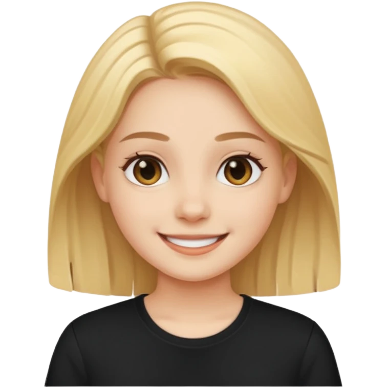 smiling girl in black shirt emoji
