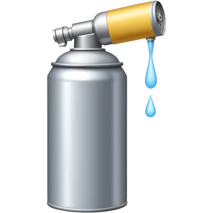 a can of hairspray spraying out emoji