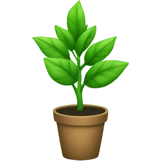  Green Plant with a green neck and a circle mouth emoji
