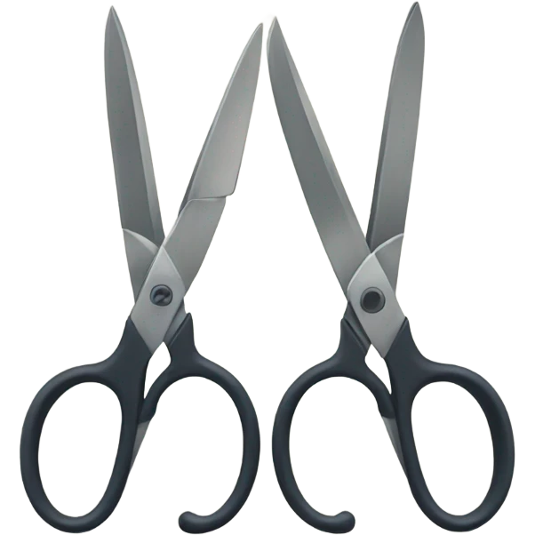 two pairs of scissors both are open and facing eachother but not touching  emoji