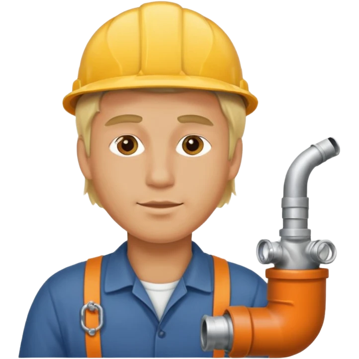 Hombre Rubio conectando un tubo emoji