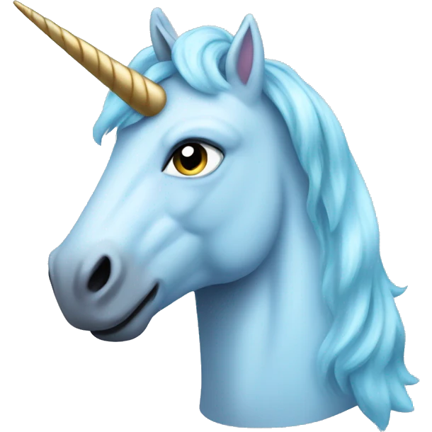 Pastel blue unicorn  emoji