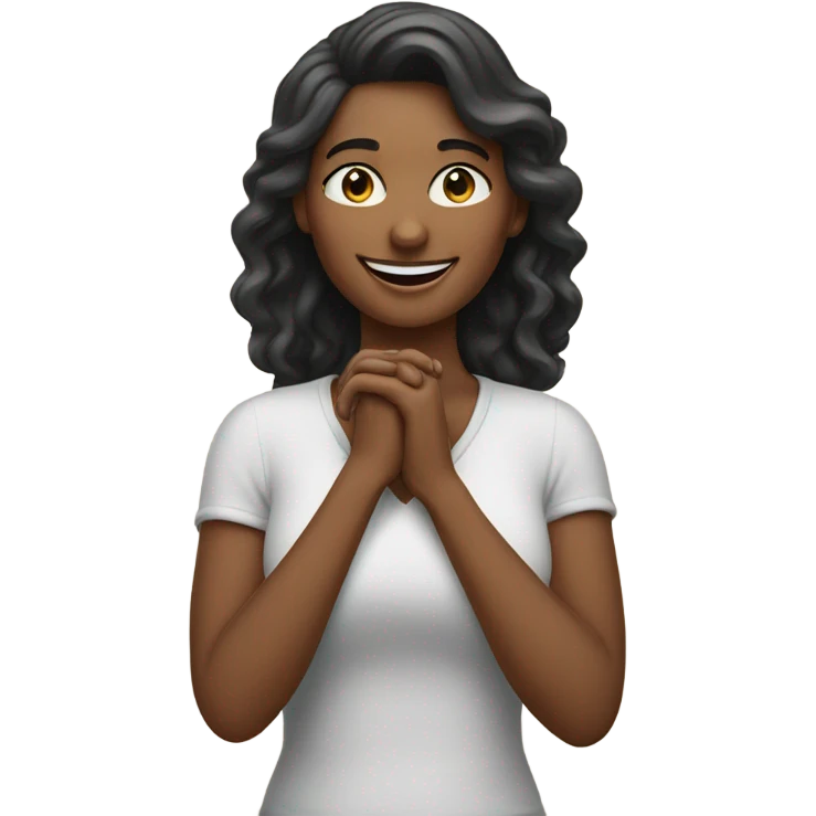 A woman saying thank you emoji
