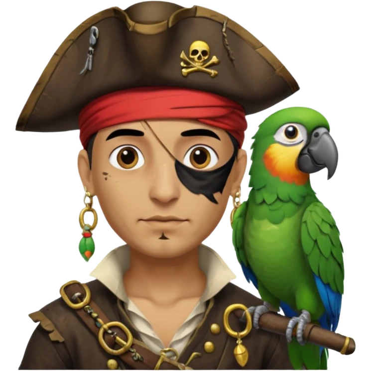 pirate and parrot emoji