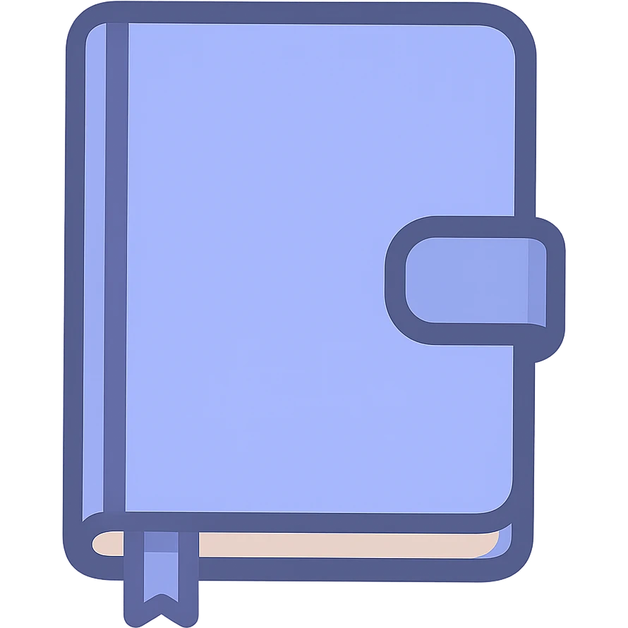 periwinkle diary journal notebook, twitter emoji style emoji