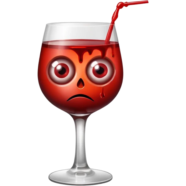 Killer Cocktail glass with blood liquid drink and eyeballs in it  emoji