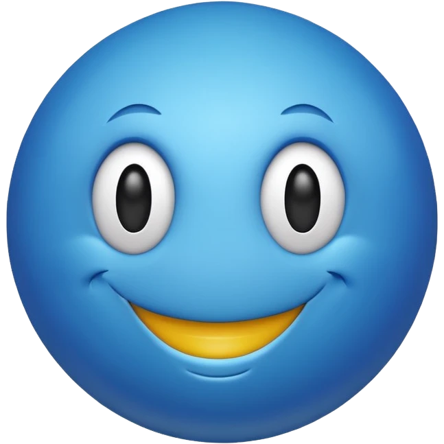 Blue ball With a smiley face emoji